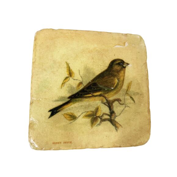 Set of 4 Sparrow Finch Tile Coasters w/ Cork Back - Picture 6 of 9